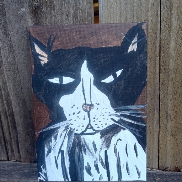 Tuxedo Cat Paining - Picture 5 of 8